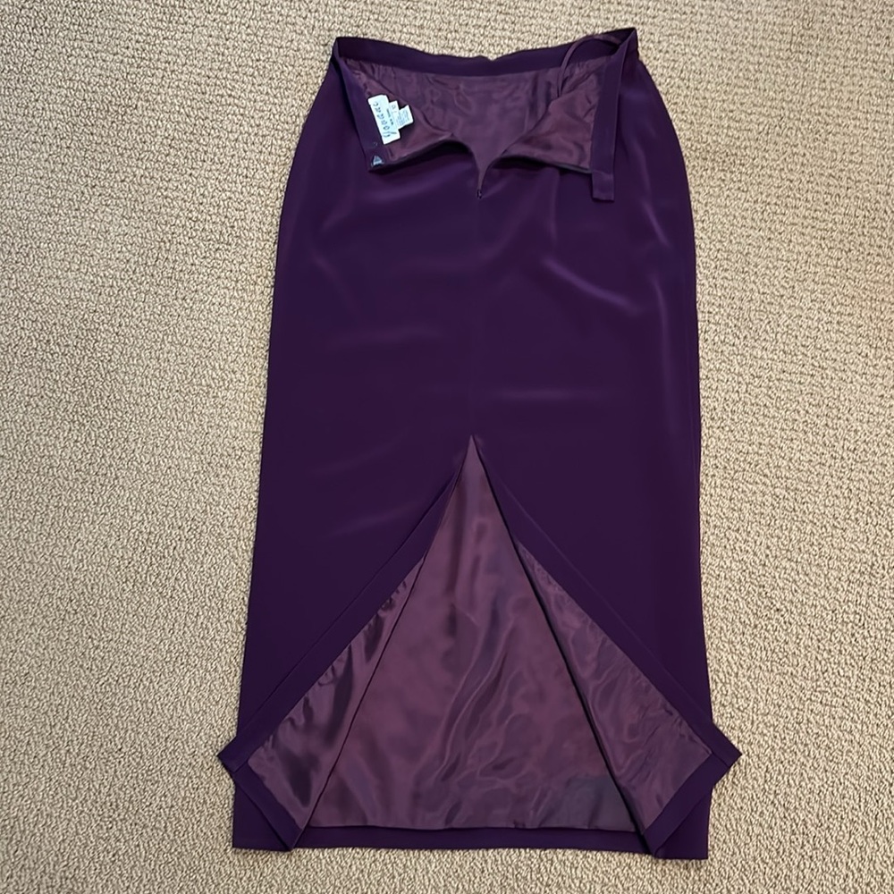 Jovani Vintage Purple Silk Beaded 3 piece Wedding Mother Dress Suit size 10 - Picture 8 of 17